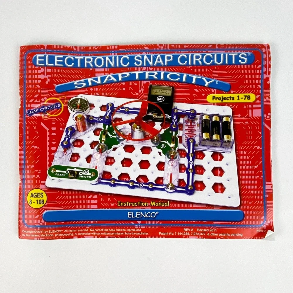 Elenco Snap Circuits Arcade Electronics Kit w/ Manual, Many Extra Pieces SCA-200